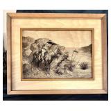 Glass Frederick Remington western print