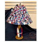 The button lamp, made from a spools, buttons