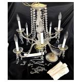 Large crystal chandelier with extra parts