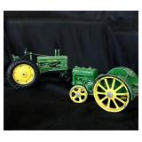 Lot of 2 vintage John Deere diecast tractors