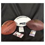 Lot of 3 signed footballs