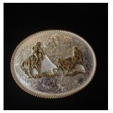 Large Montana silversmith rodeo belt buckle