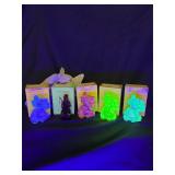 Lot of 5 uranium/UV reactive Mosser clowns