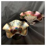 Lot of 2 gorgeous carnival glass bowls!