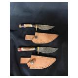 Two 8' Hand Forged Damascus Steel Blade Knife