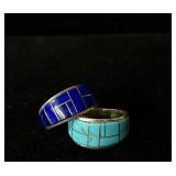 2 sterling silver 925 Navajo rings sz8 Yazzie 10g