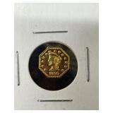 1855 California Fractional Gold Token Gold Replica