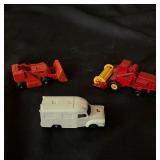 lot of 3 Lesney ambulance, dozer, and combine
