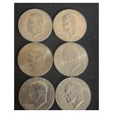 6ct Bicentennial 1776-1976 Eisenhower Dollar Coins