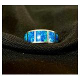 Sterling Silver 925 ring lab opal  sz 9.25