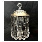 Glass Broken Columns Covered Sugar Bowl