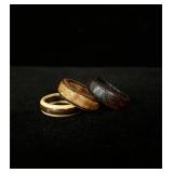 3 wood men's rings size 10