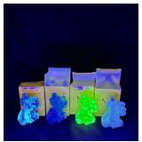 Lot of 4 uranium/UV reactive Mosser clowns