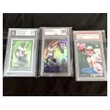 Lot of 3 slabbed graded football cards