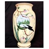 Gorgeous hand painted  vase with swallowtail 10'