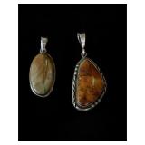 2 Navajo pendants signed touch ot turquoise 925