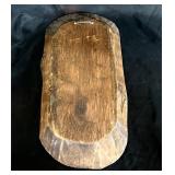 Carved wood cross bowl