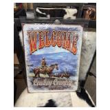 Metal art welcome to cowboy country