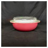 vintage Pyrex Flamingo Pink 2-quart round dish