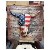 Patriotic, wood and metal art