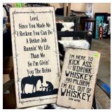 2 opposite wood signs that some how work