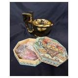 Golden thrown Toilet nut bowl seashells