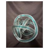 Hand blown glass art knot ball