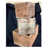 3 wood merchandise boxes