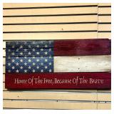 Patriotic wood plank art flag