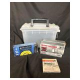 2 full boxes of 243 Winchester 1 partial, ammo box