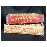 2 soda crates Squirt,  Royal Crown