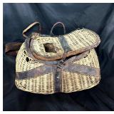 Rustic fishing creel basket