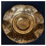 Heavy copper hand pounded candy dish