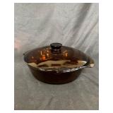 Fire king Amber casserole dish