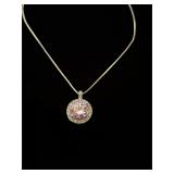 6.7g sterling silver 925 pink stone necklace