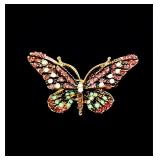Beautiful rhinestone butterfly brooch