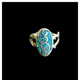 Sterling silver 925 turquoise ring size 9.25