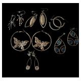 Lot of 6 earrings dangle butterfly