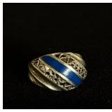 Sterling silver 925 ring blue size 5, 3.5 g