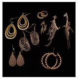 Lot of 7 sets gold tone earrings
