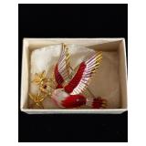Red Dove brooch (s star) makers mark