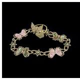 Gold tone adjustable, butterfly, ring & bracelet