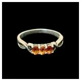 Sterling silver 925 orange gemstone size 8.25 2.2g