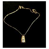 Sterling silver 925 gold tone necklace 4.8g