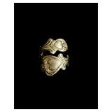 Sterling silver 925 spoon ring Sz 4 adjustable 4g