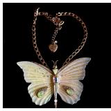 Large gold betsy Johnson tone butterfly Necklace