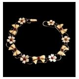Vintage sterling silver 925 enamel bracelet14g