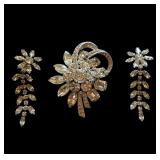 Vintage Eisenberg Brooch B. David clip earrings