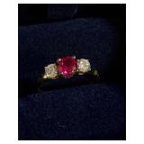 Sterling silver gold tone 925 Stauer ring sz 4.5