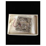 Sterling silver 925 deer brooch 10.5g